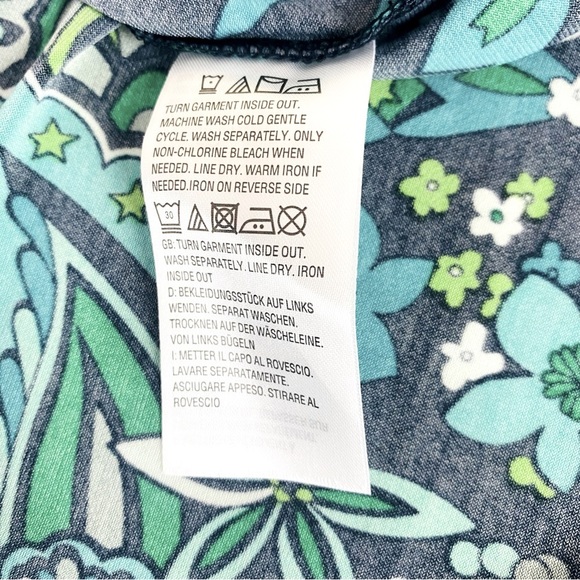 Bob Mackie Wearable Art Iridescent Floral Stretch Long Sleeve Blouse Size XL - Picture 8 of 8